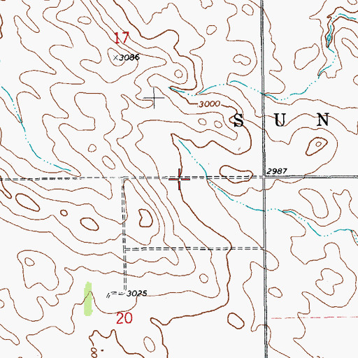 Topographic Map of Township of Sunny Slope, ND