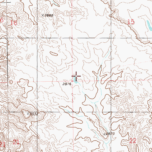 Topographic Map of Township of Hughes, ND