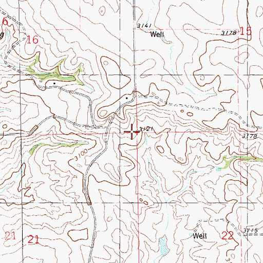 Topographic Map of Township of Crawford, ND