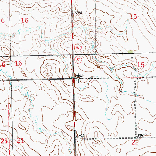 Topographic Map of Township of Moord, ND