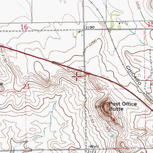 Topographic Map of Township of Rhame, ND