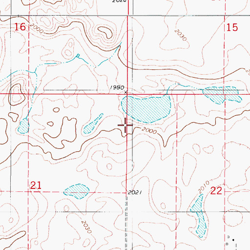 Topographic Map of Township of Roloff, ND