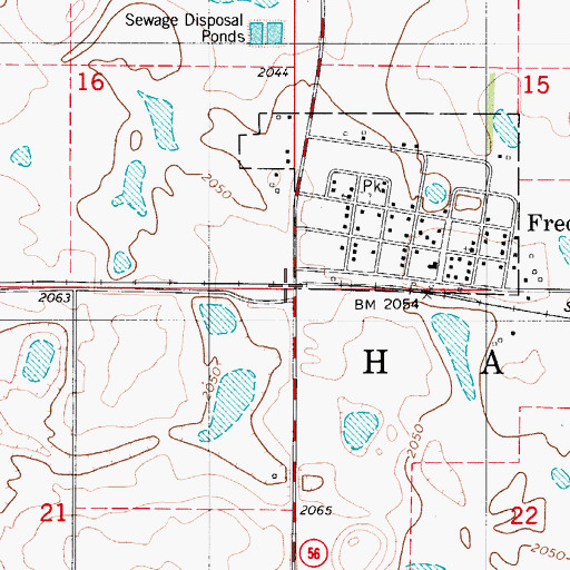 Topographic Map of Township of Haag, ND