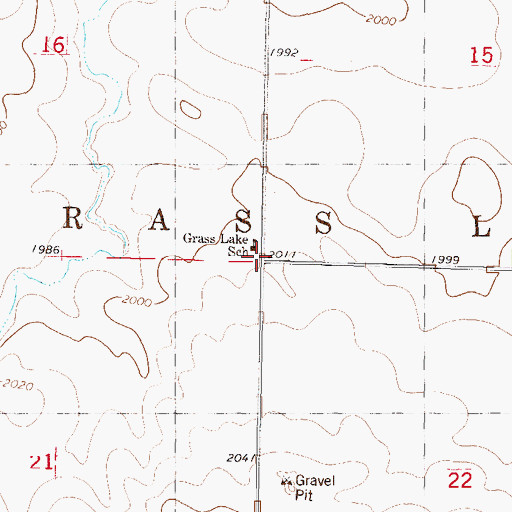 Topographic Map of Township of Grass Lake, ND