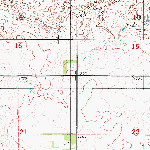 Topographic Map of Township of Hawksnest, ND