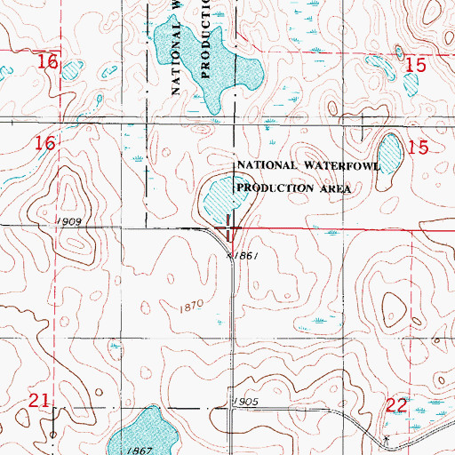 Topographic Map of Township of Silver Lake, ND