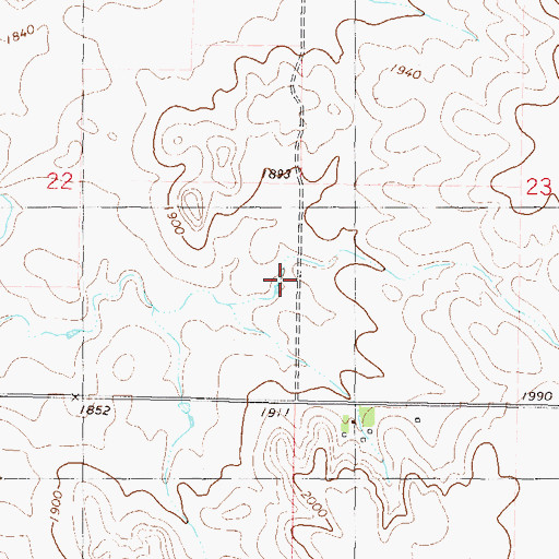 Topographic Map of Township of McCulley, ND
