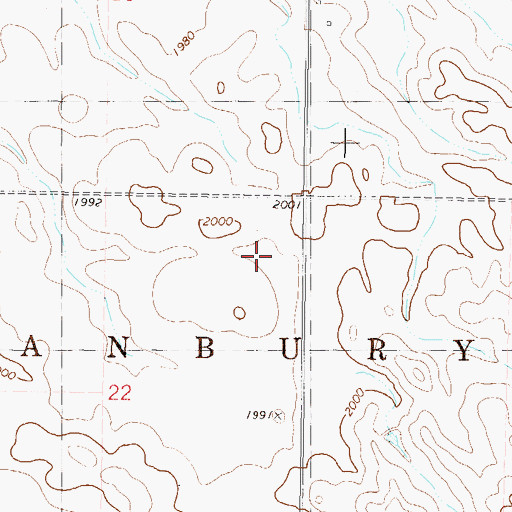 Topographic Map of Township of Danbury, ND
