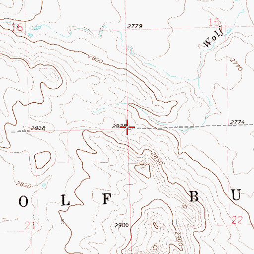 Topographic Map of Township of Wolf Butte, ND