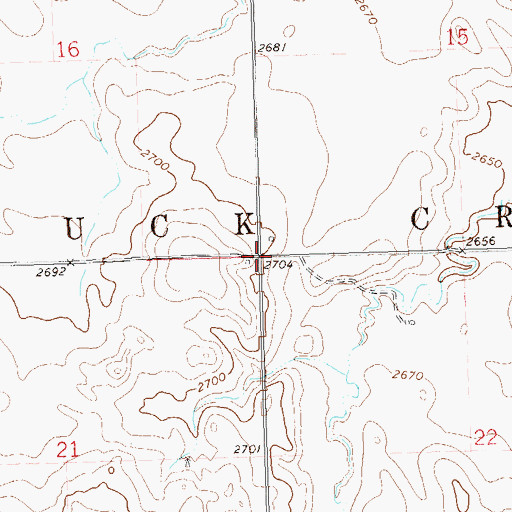 Topographic Map of Township of Duck Creek, ND