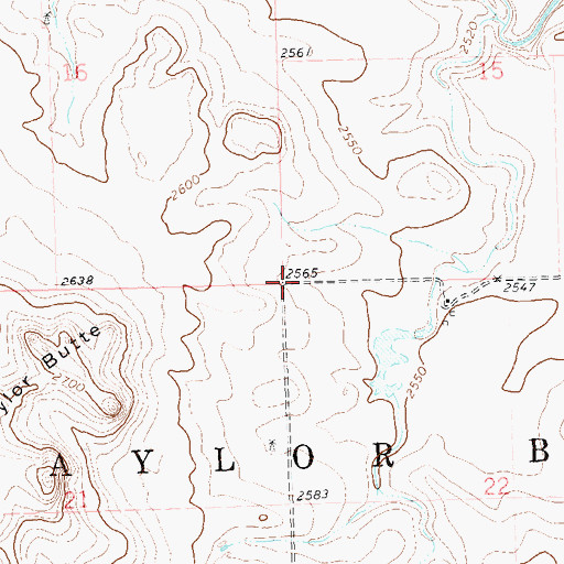 Topographic Map of Township of Taylor Butte, ND