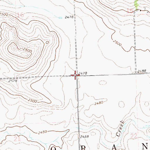 Topographic Map of Township of Orange, ND