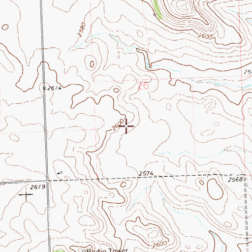 Topographic Map of Township of North Lemmon, ND