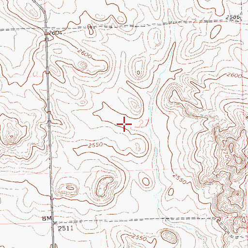 Topographic Map of Township of Jordan, ND