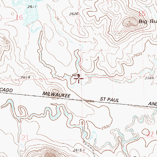 Topographic Map of Township of Scott, ND