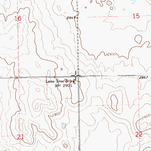 Topographic Map of Township of Ladd, ND