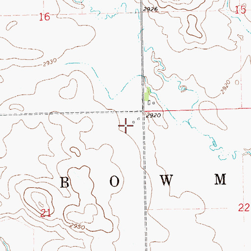Topographic Map of Township of Bowman, ND