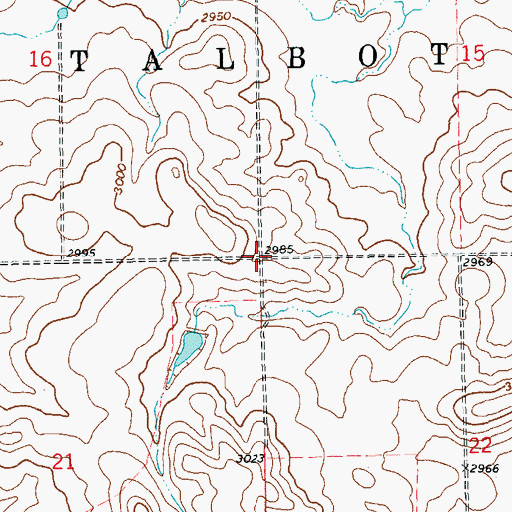 Topographic Map of Township of Talbot, ND