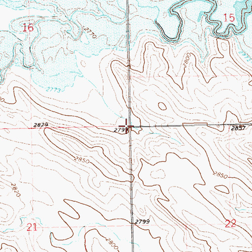 Topographic Map of Township of Minnehaha, ND