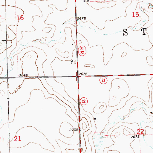 Topographic Map of Township of Strehlow, ND
