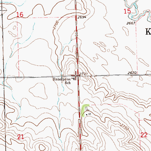 Topographic Map of Township of Kennedy, ND