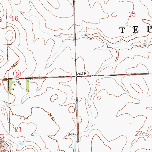 Topographic Map of Township of Tepee Butte, ND