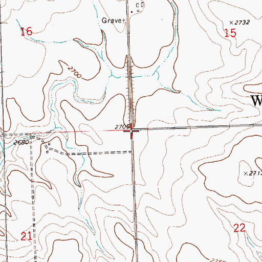 Topographic Map of Township of Wagendorf, ND