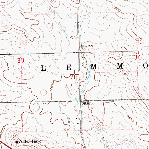 Topographic Map of Township of Lemmon (historical), ND