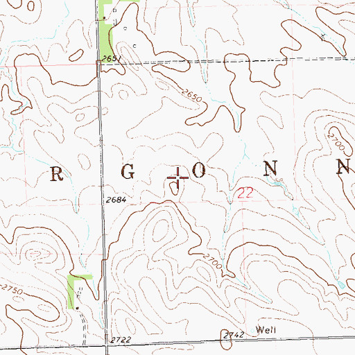 Topographic Map of Township of Argonne, ND