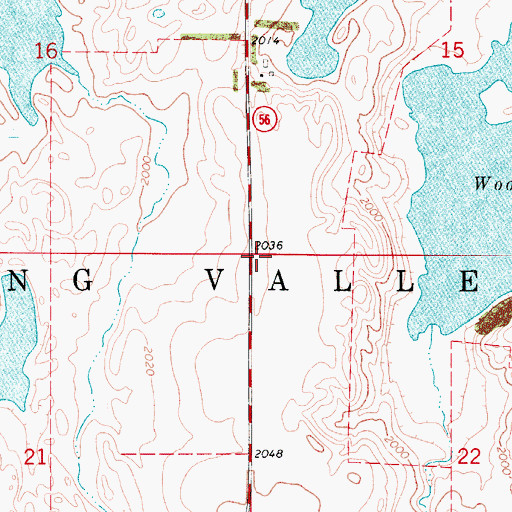 Topographic Map of Township of Spring Valley, ND