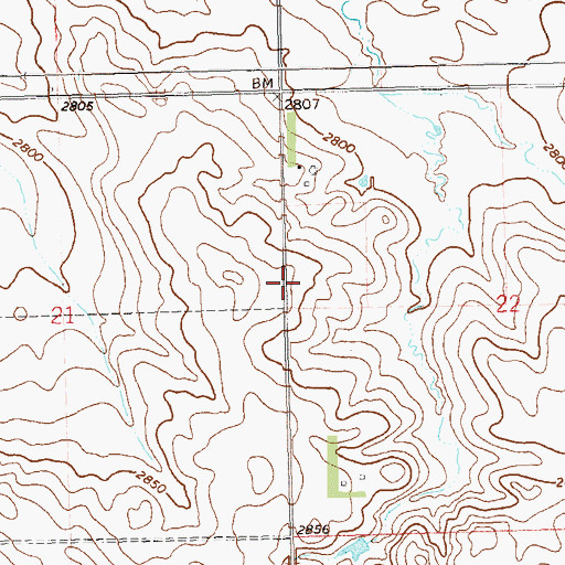 Topographic Map of Township of Buena Vista, ND