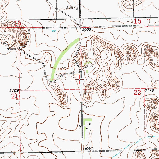 Topographic Map of Township of Marion, ND