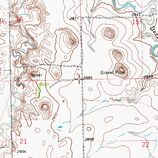 Topographic Map of Township of Cash, ND