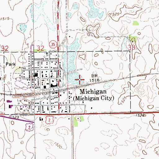Topographic Map of Michigan, ND