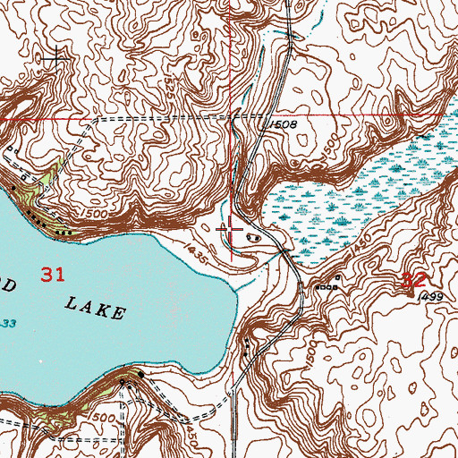 Topographic Map of Spiritwood Lake, ND
