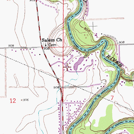 Topographic Map of Briarwood, ND