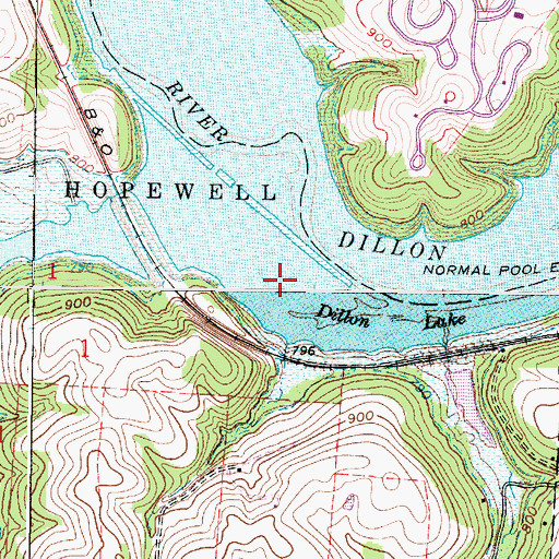 Topographic Map of Dillon Lake, OH