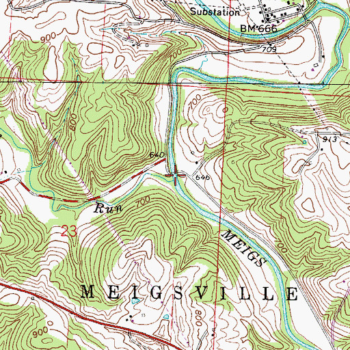 Topographic Map of Fourmile Run, OH
