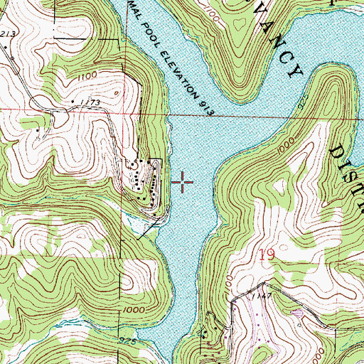 Topographic Map of Piedmont Lake, OH
