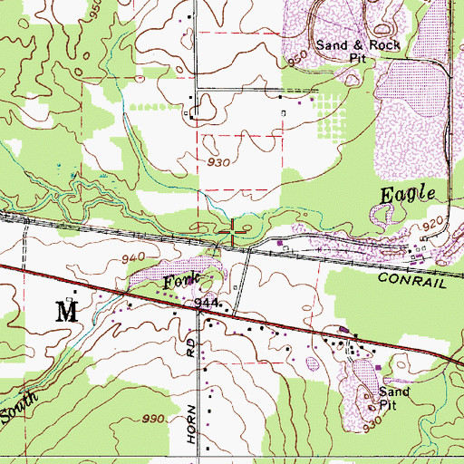 Topographic Map of South Fork Eagle Creek, OH