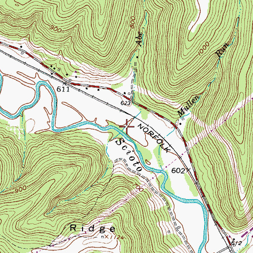 Topographic Map of Abe Run, OH