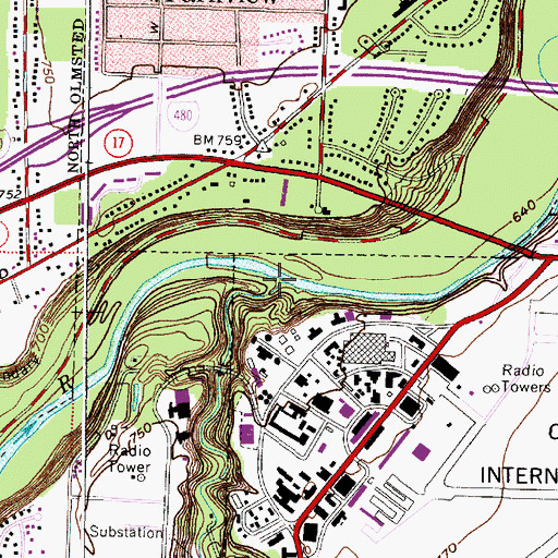 Topographic Map of Abram Creek, OH