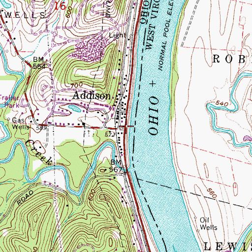 Topographic Map of Addison, OH