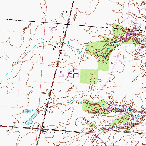 Topographic Map of Africa Cemetery, OH