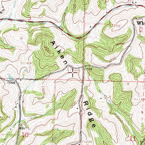 Topographic Map of Aiken Ridge, OH