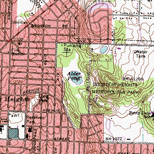Topographic Map of Alder Pond, OH