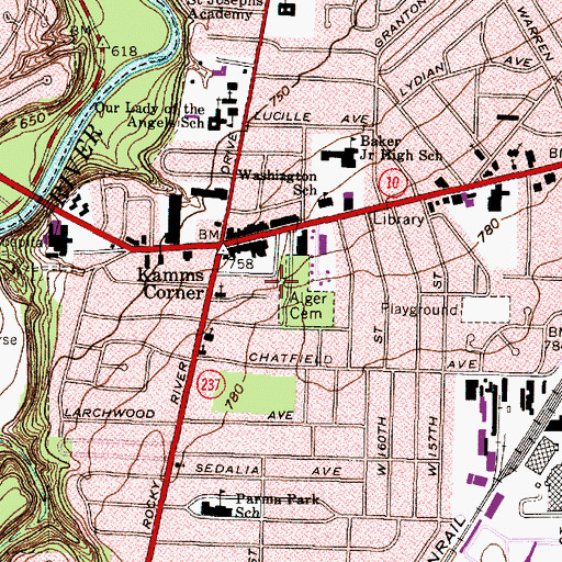 Topographic Map of Alger Cemetery, OH