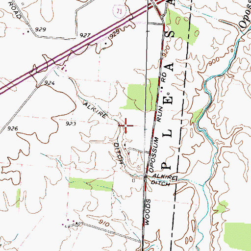 Topographic Map of Alkire Ditch, OH