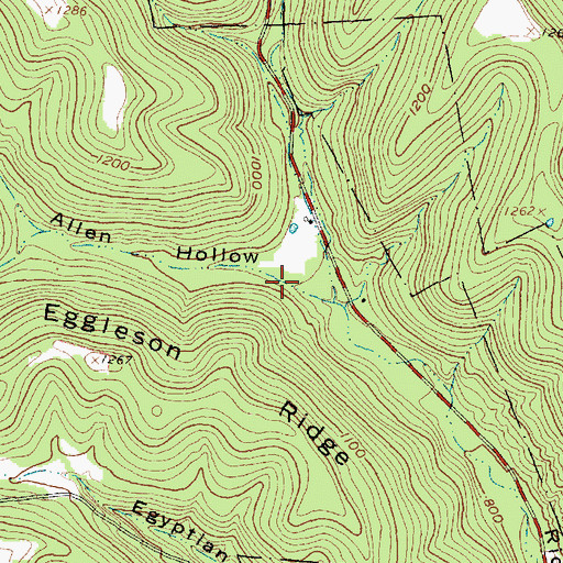 Topographic Map of Allen Hollow, OH