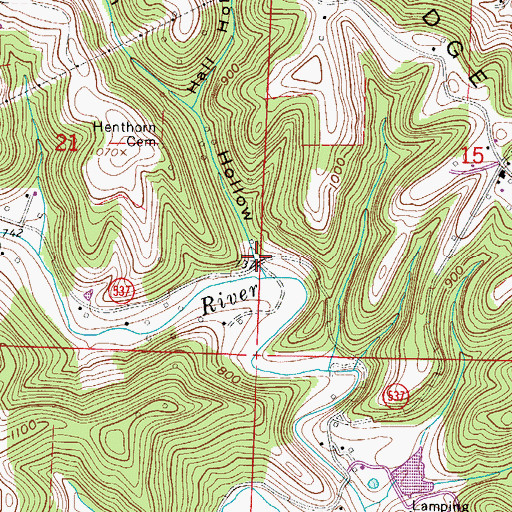 Topographic Map of Allen Hollow, OH